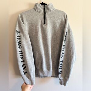 Taylor Swift Gray The Eras Tour Quarter Zip Pullover Sweatshirt size small